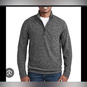 Men's Charcoal thermal quarter Zip-Up Henley Sweater, size XXL